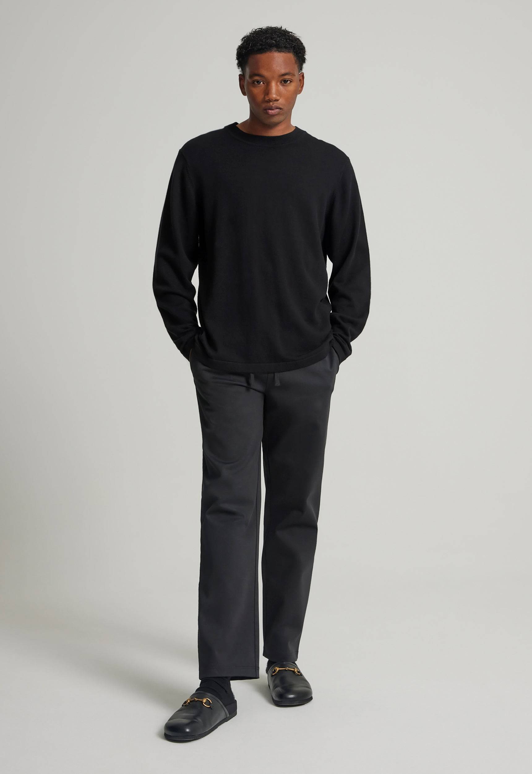 Jac+Jack AUGUST COTTON SWEATER in Black
